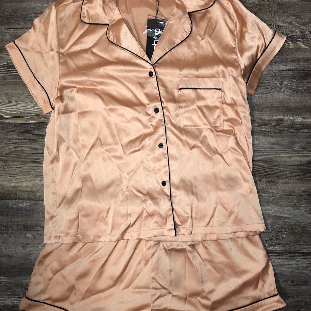 Satin PJ shorts set